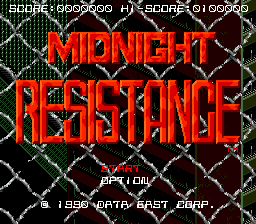 Midnight Resistance (Japan) Title Screen